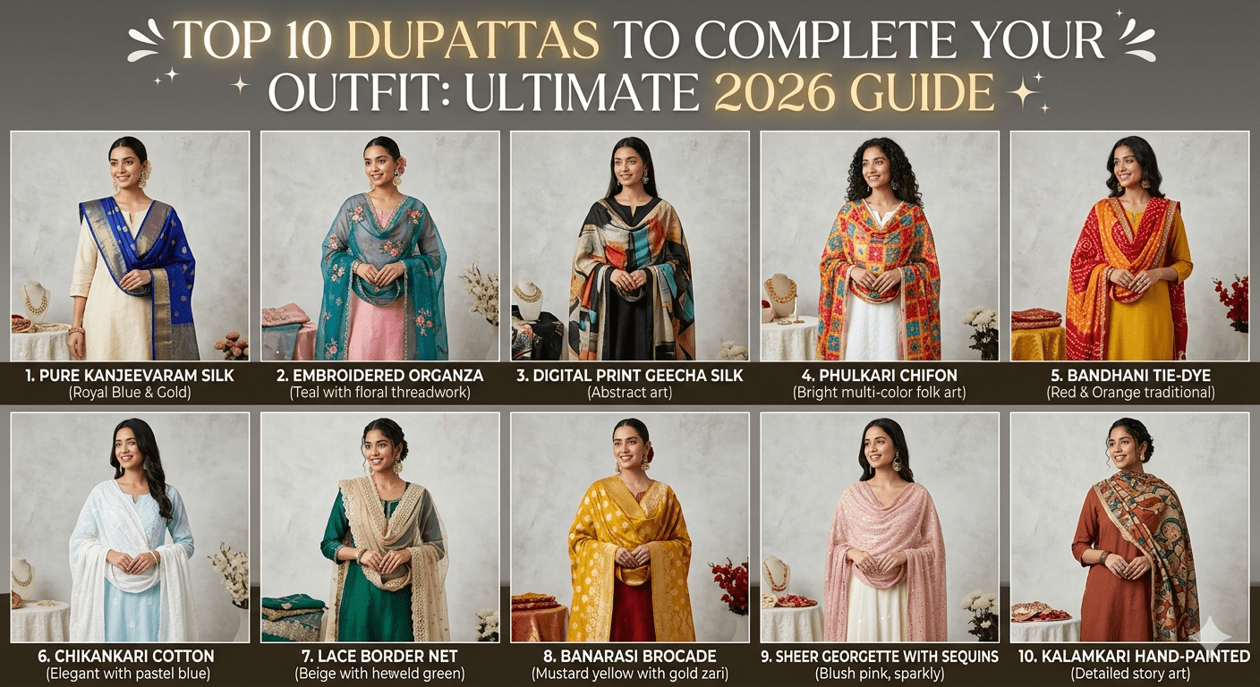 Highlight the details that make a statement, such as traditional embroidery, lace trims, mirrors, sequins, or unique digital prints, which define the style's character.